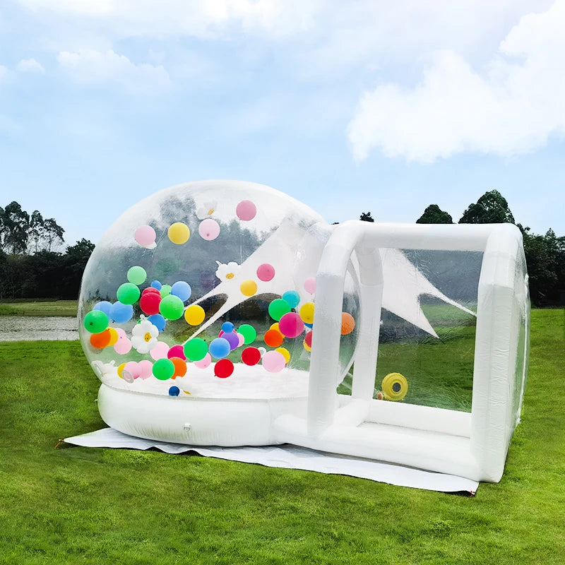 Inflatable Bouncy Bubble House Kids Play with Blower ​Balloon ​Transparent PVC Outdoor Dome Tent Bouncer for Chlidren Toys