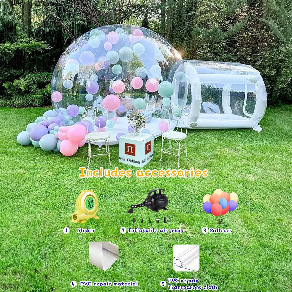 Inflatable Bouncy Bubble House Kids Play with Blower ​Balloon ​Transparent PVC Outdoor Dome Tent Bouncer for Chlidren Toys