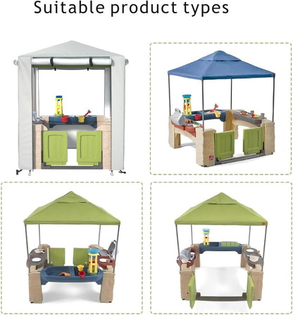 Outdoor Kids Playhouse Cover 600D Heavy Duty Waterproof Play House Covers Suitable for All around Playtime Patio with Canopy Playset （49.5" W X 49.5" D X 60.2" H Beige）Only Cover