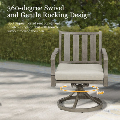 Azur Patio Round 60" Dining Set With Removable Lazy Susan And Sunbrella® Cushions