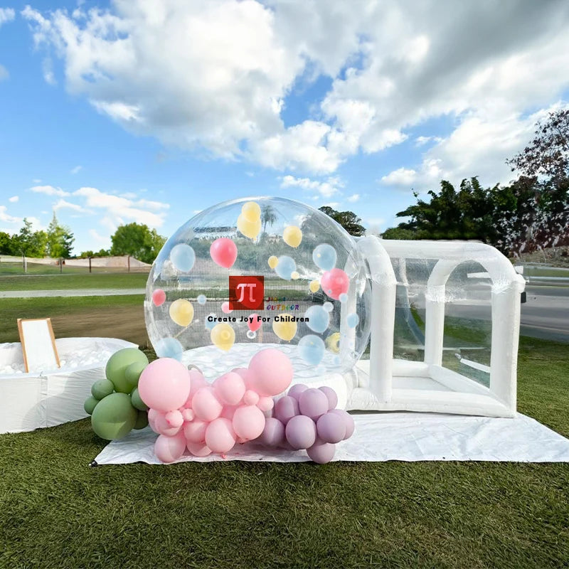 Inflatable Bouncy Bubble House Kids Play with Blower ​Balloon ​Transparent PVC Outdoor Dome Tent Bouncer for Chlidren Toys