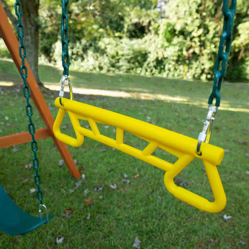 DIY Ranger plus Wooden Outdoor Playground Set with Slide, Rock Wall, and Swing Set