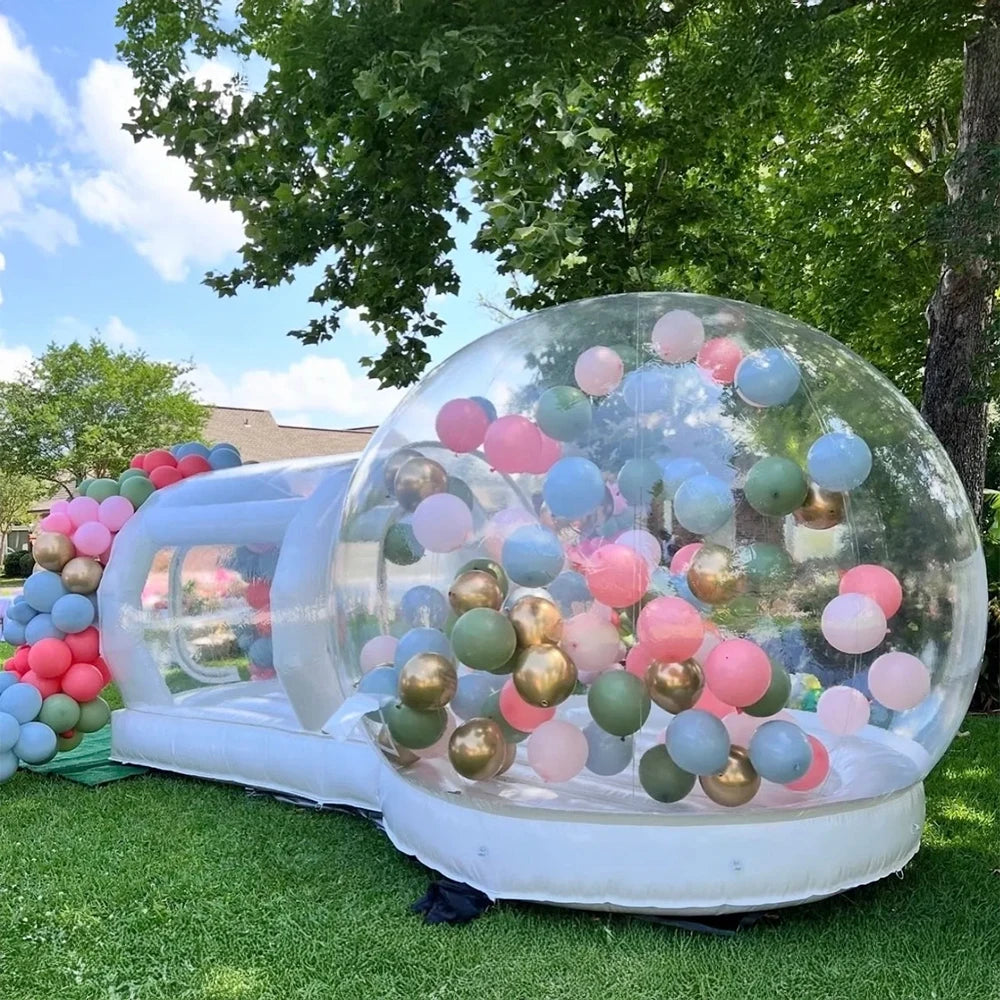 Inflatable Bouncy Bubble House Kids Play with Blower ​Balloon ​Transparent PVC Outdoor Dome Tent Bouncer for Chlidren Toys