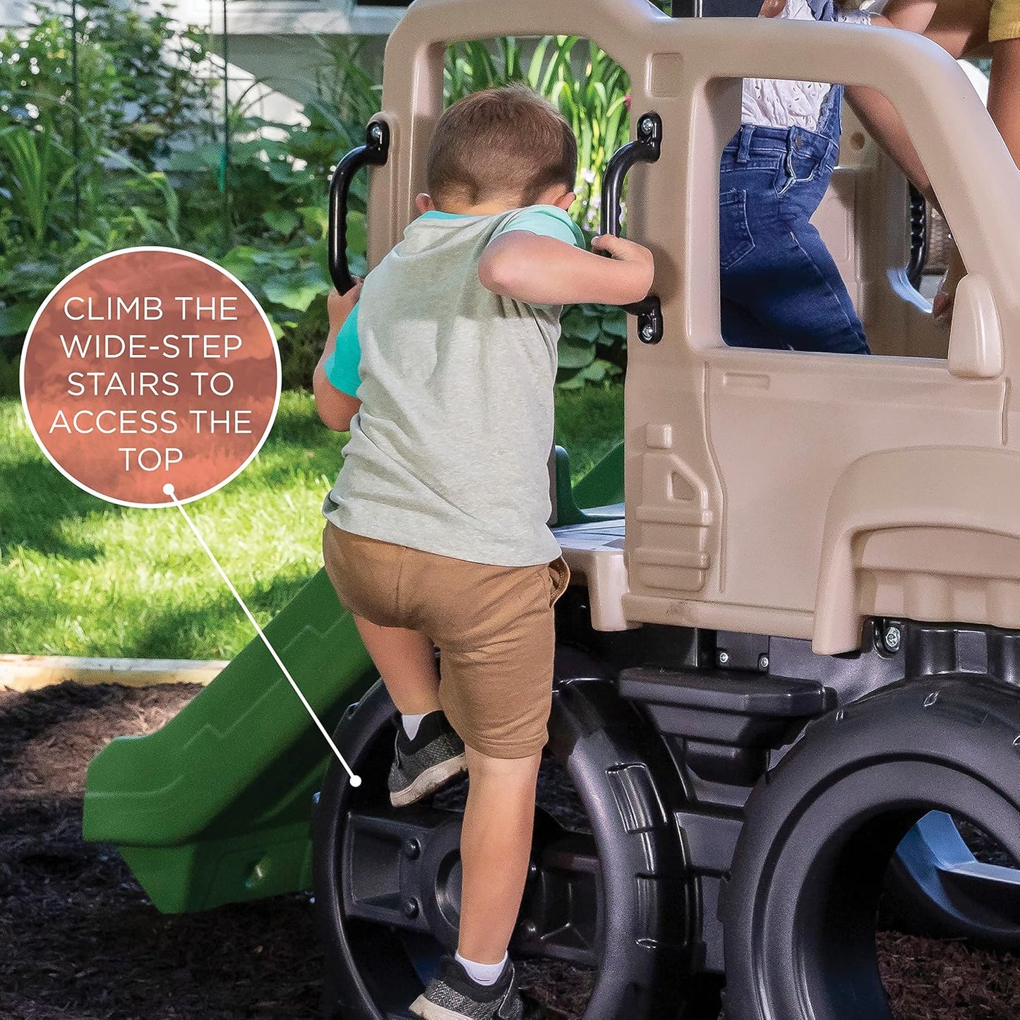 Step2 Truck Climber, Kids Outdoor Playset, Backyard Playground Set, Slide & Climbing Wall, outside Jungle Gym, for Toddlers 2-5 Years Old