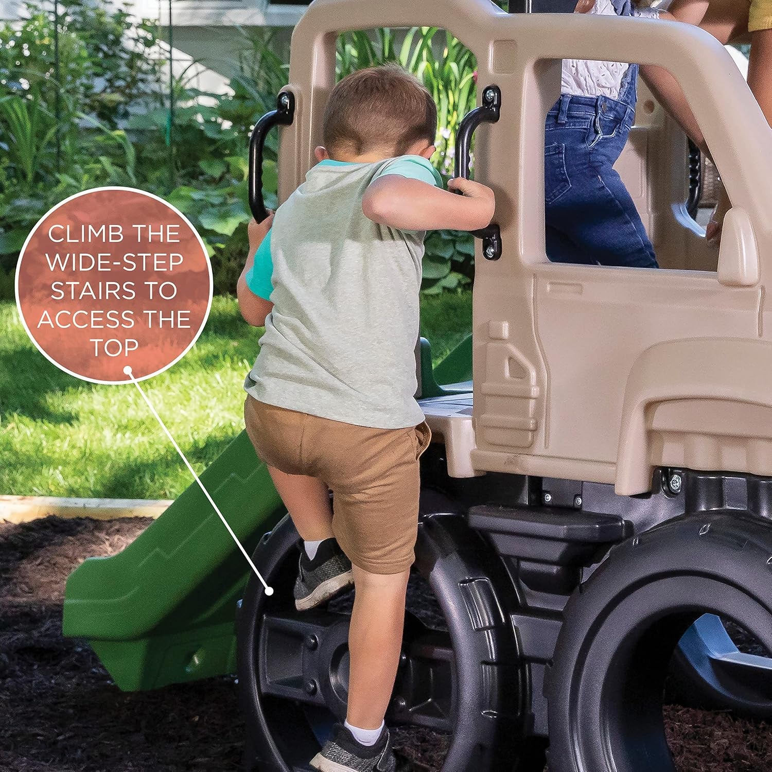 Step2 Truck Climber, Kids Outdoor Playset, Backyard Playground Set, Slide & Climbing Wall, outside Jungle Gym, for Toddlers 2-5 Years Old