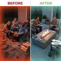 Concrete Fire Pit Table - Rectangular — Before & After
