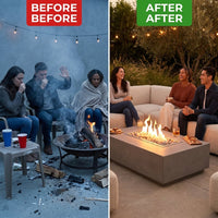 Concrete Fire Pit Table - Rectangular — Before & After