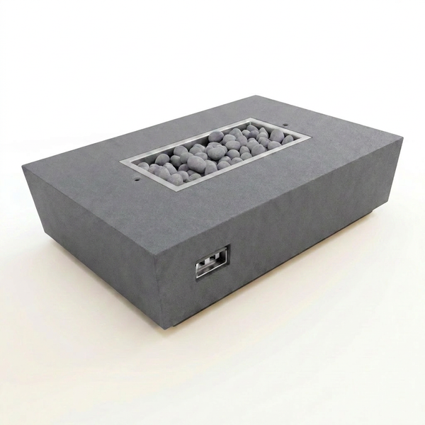 Concrete Fire Pit Table - Rectangular — Studio Shot