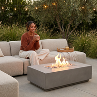 Concrete Fire Pit Table - Rectangular — Lifestyle