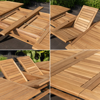 Teak Wood Outdoor Patio Extendable Julien Dining Set