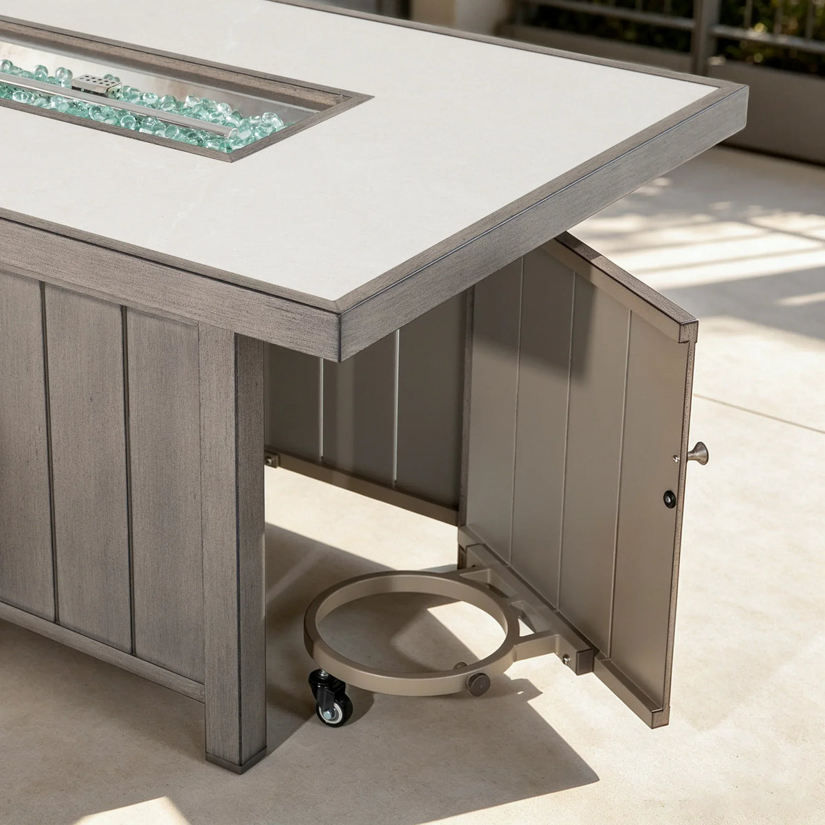 Marindo 7-Piece Aluminum Multi-Flex Fire Chat Suite with Ottomans