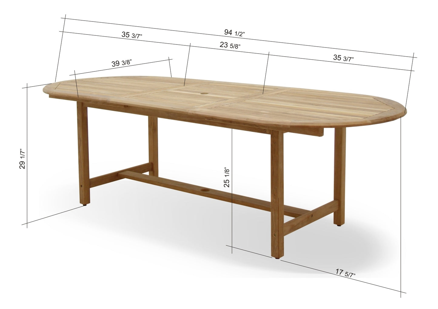 Teak Wood Outdoor Patio Extendable Julien Dining Set