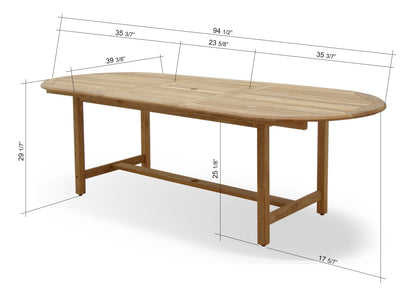 Teak Wood Outdoor Patio Extendable Julien Dining Set