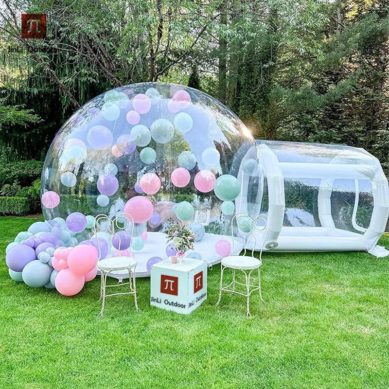 Inflatable Bouncy Bubble House Kids Play with Blower ​Balloon ​Transparent PVC Outdoor Dome Tent Bouncer for Chlidren Toys